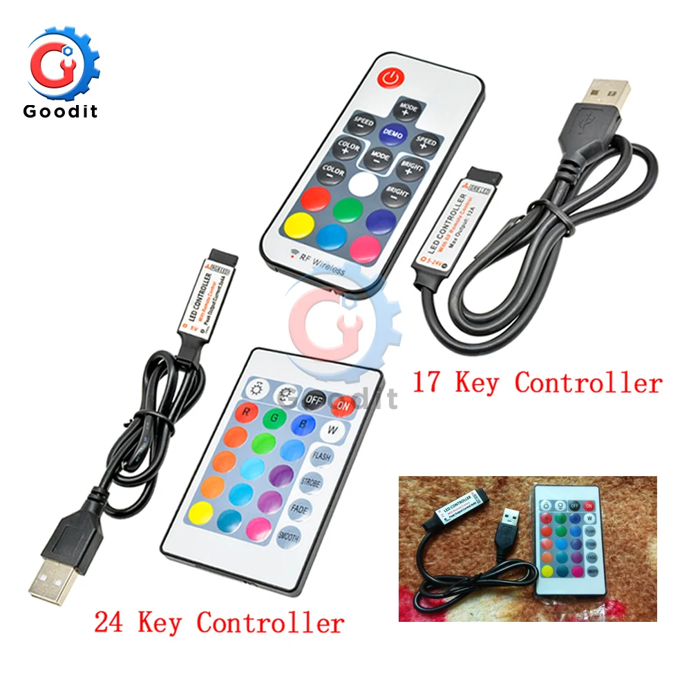 5 в USB СВЕТОДИОДНЫЙ светильник s RGB RF пульт дистанционного управления Светодиодный