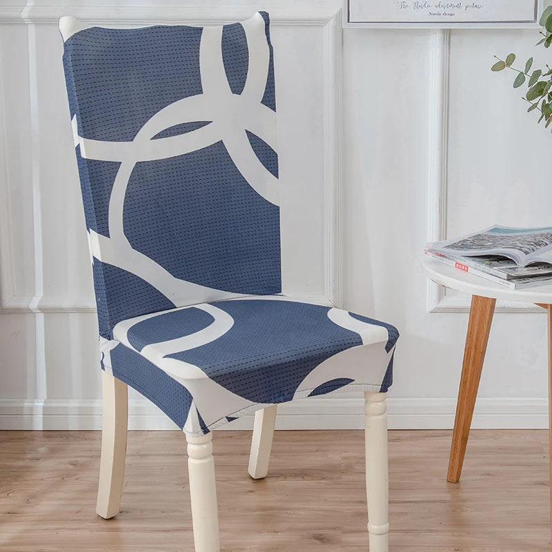 

Geometric Dining Chair Cover Spandex Elastic Chair Slipcover Case Stretch Chair Covers for Wedding Hotel Dining Party