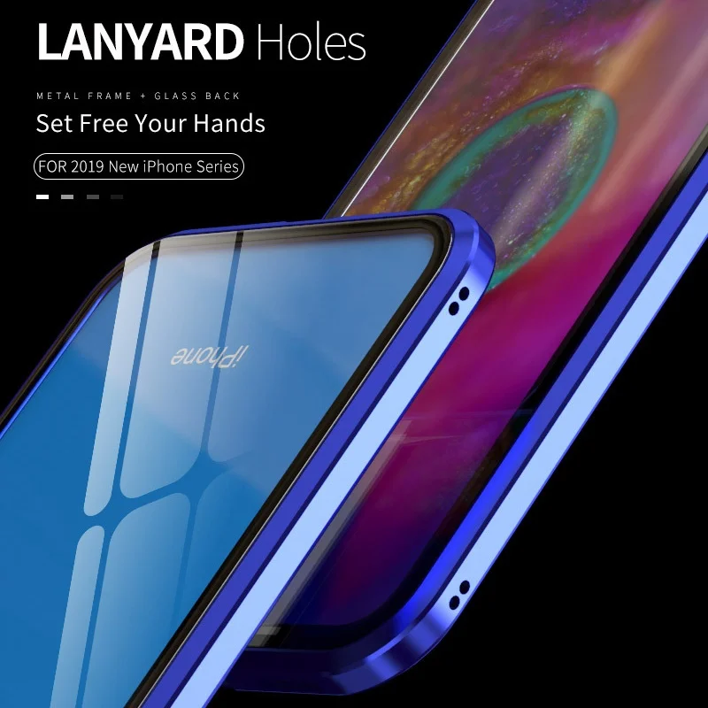 Магнитный чехол Tongdytech для Iphone 11 Pro XS MAX X 7 8 Plus, металлический чехол для телефона, двусторонний чехол из закаленного стекла 360, чехол s