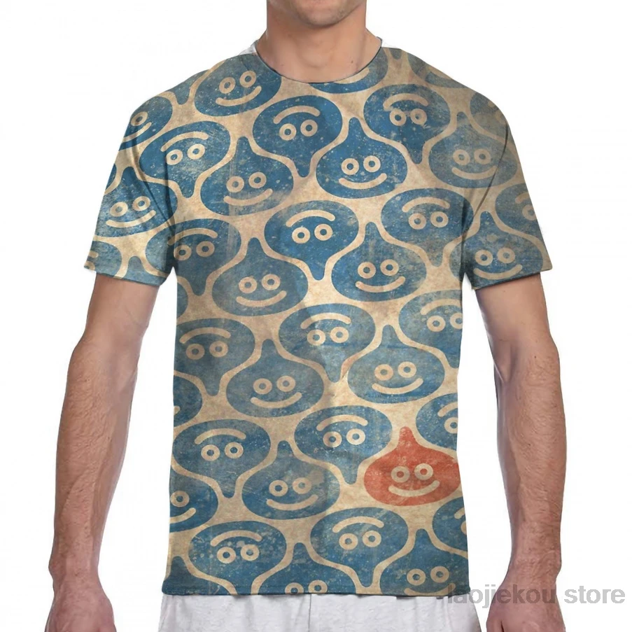 Футболка с принтом Dragon Quest для мужчин и женщин модный топ коротким рукавом