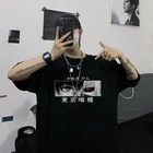 Футболка мужская с японским аниме Токийский Гуль глаза канеки Кен манга принт свободная футболка топы Харадзюку Повседневная стильная уличная одежда в стиле панк