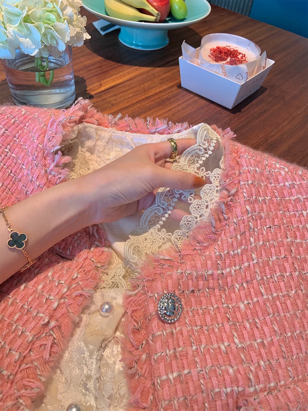 

for the Seasons Spring 2021 Early Spring New Women's Wear Spring and Autumn Pink Coat Women's Spring and Autumn Top