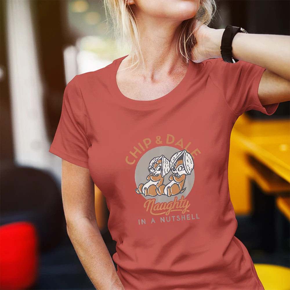 Женские футболки с надписью IN A nut модные летние женские принтом Диснея чипа