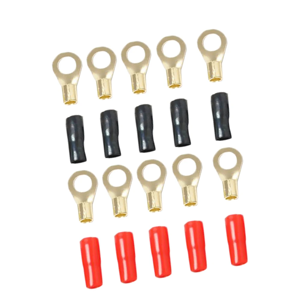 5 пар 8 AWG Электрический кольцевой соединитель провода позолоченная латунь |