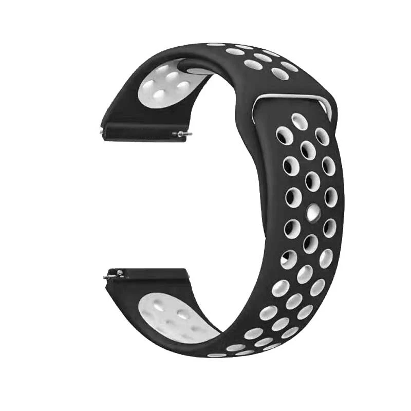 4-Black white 22 мм 20 мм ремешок для часов samsung band galaxy watch active 46 мм gear S3 frontier 42 мм huawei watch gt ремешок силиконовый ремешок для часов - Цвет ремешка: 4-Black white