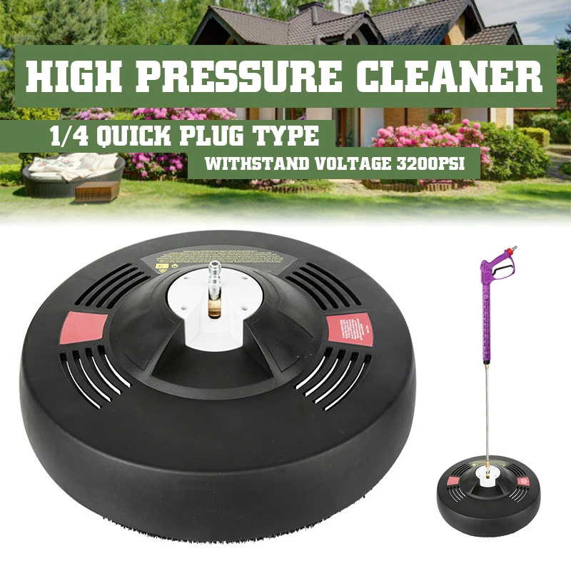 

1pcsHigh Pressure Cleaner Round Attachment Flat Surface Cleaner Power Washer Gas Pressure Washer + 1/4" Quick Connector Adapters