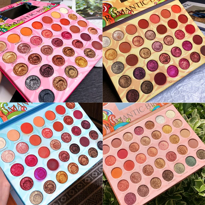 Creamy Eyeshadow Palette 35 Colors Pressed Pigment Eye Shadow Palette Easy To Wear Glitter Shadows Eye Makeup Palette focallur