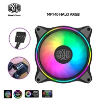cooler master mf140 halo 14cm addressable 5v 3pin argb computer case fan pwm quiet dual aperture cpu water cooling replace fan