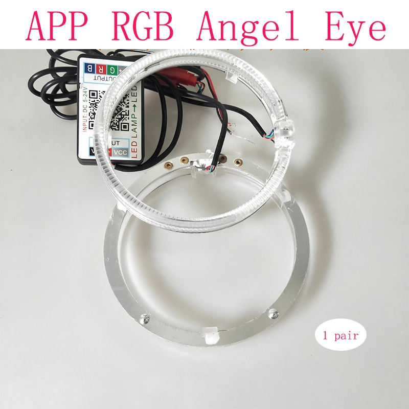 

FCCEMC 2 pcs Daytime Running Headlight Lamp Car Angel Eyes Led Halo Ring Headlight DRL 12V APP 80MM 95MM 105MM 110MM