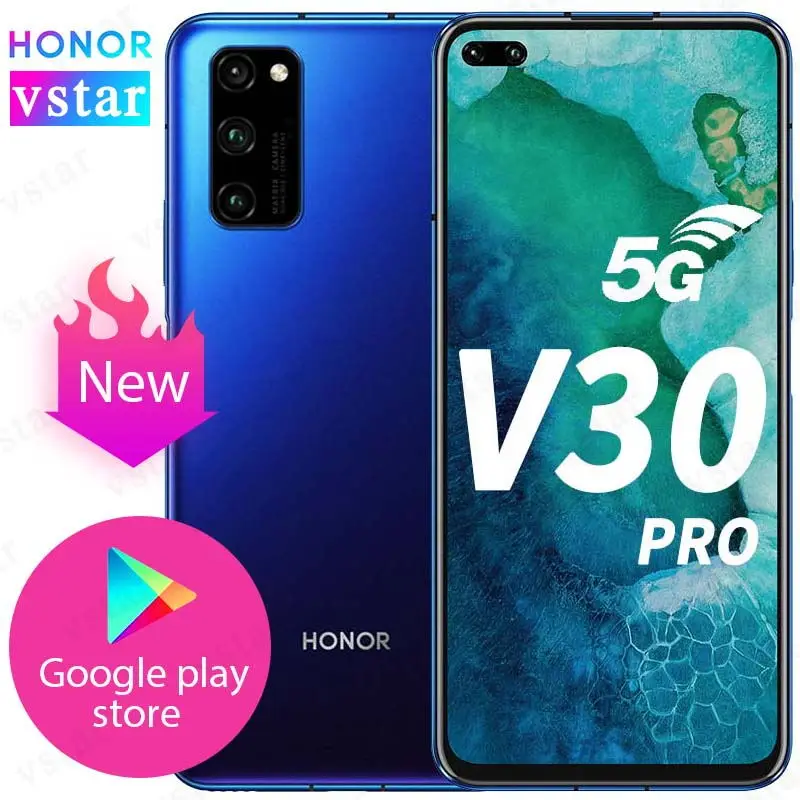 HONOR View 30 Pro, Honor V30 Pro, смартфон, версия 5G, 6,57 дюймов, Kirin 990, 5G, SOC, Восьмиядерный, Android 10, NFC, Google Play