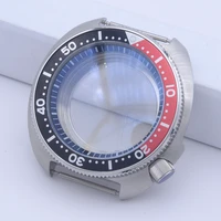 turtle watch case 6105 case nh35 case fit nh35 nh36 4r35 4r36 movement diving men watch case sapphire crystal glass