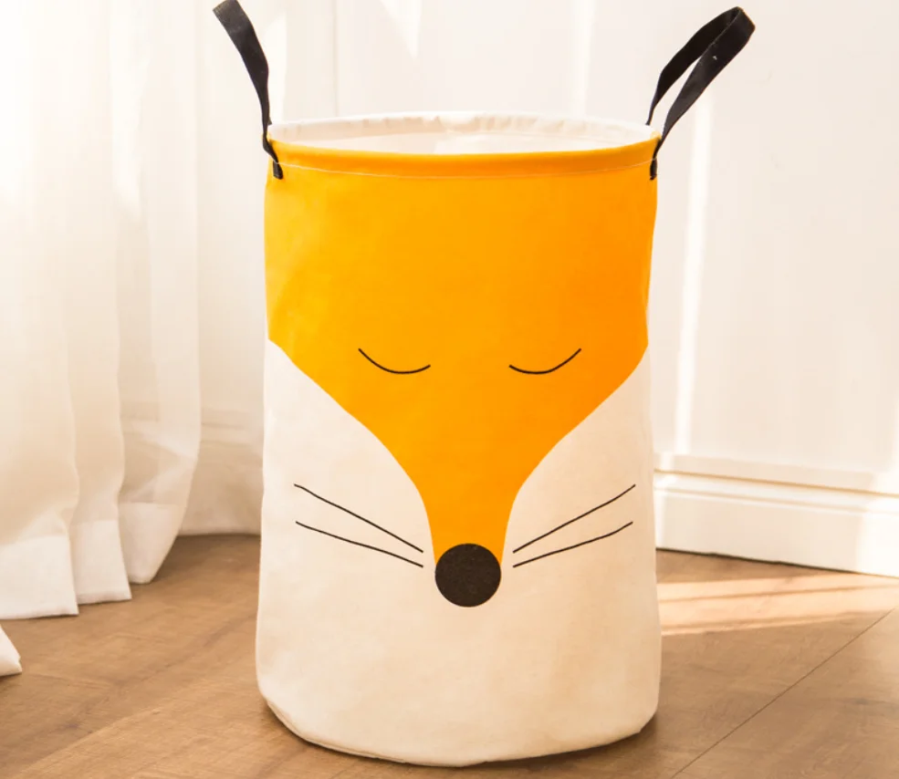 

2Pcs Laundry Basket Foldable Waterproof with Cute Animal Laundry Hamper Basket Bin Dirty Clothes Basket Home Accessories