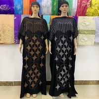 new africa women dresses abaya long dashiki tassels stones design black loose size black muslim rode for lady ed920