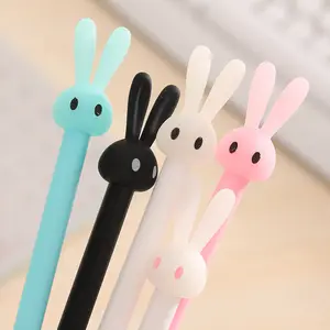cute stationary supplies Little Rabbit Jun Carbon Gel Pen Cute Cartoon Student Pen 0.5 Gel Pen Black Signature Pen kawaii pen