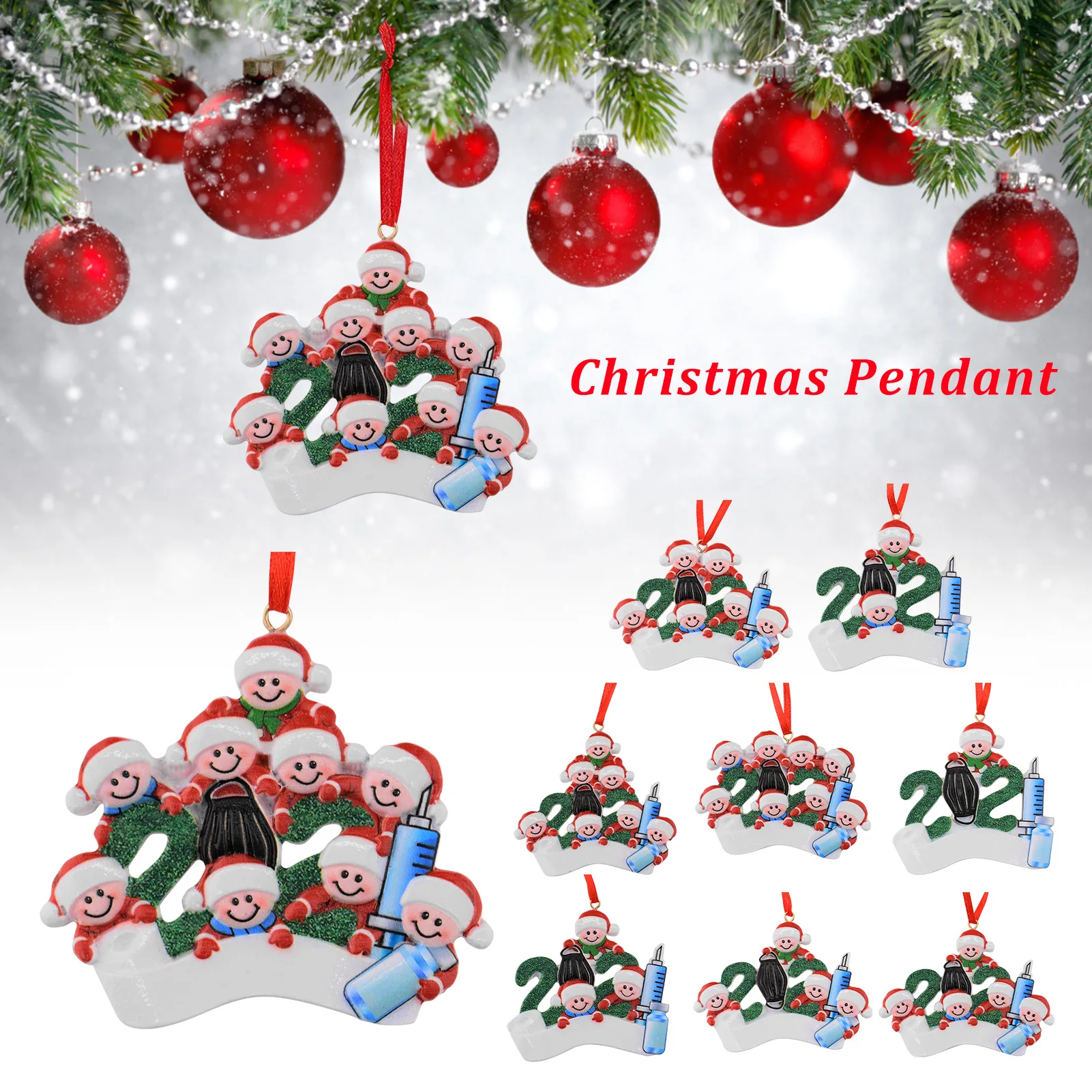 

2021 Рождественская семейная Подвеска из смолы, сделай сам, персонализированная Милая Рождественская елка, снеговик, подвесное украшение, по...