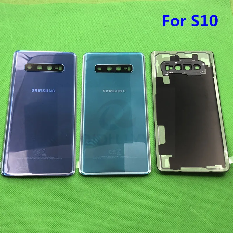 Замена заднего стекла для samsung Galaxy S10 G973F S10+ G975F S10E G970 крышка батареи задняя дверь Корпус чехол водонепроницаемый стикер