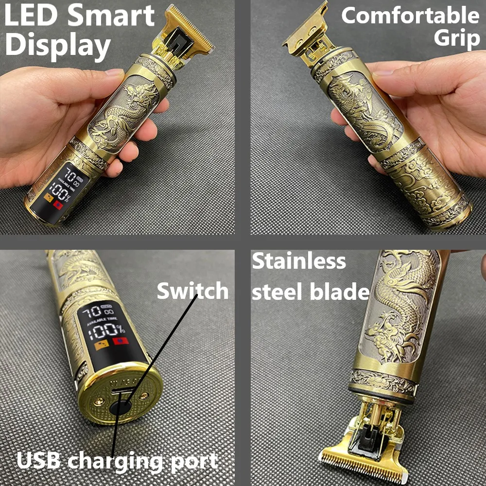 Новая перезаряжаемая USB машинка для стрижки волос T9 Мужская бритва триммер