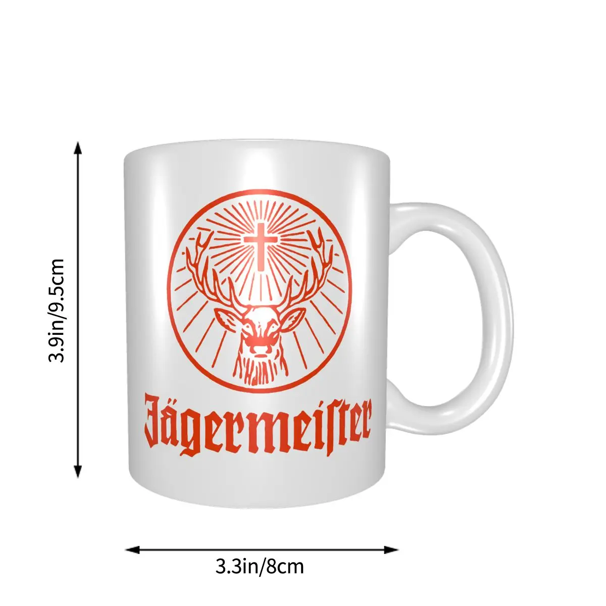 Jagermeister German Logo Mug Coffee Cup Sakura Glass Wooden Cover Sublimation Products | Mugs
