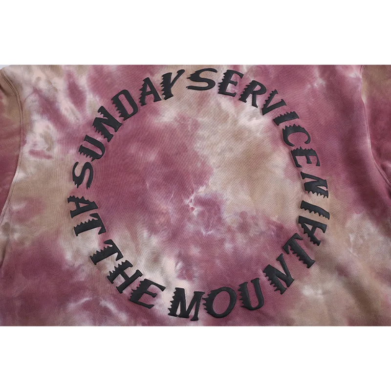 

Kanye West Hoodie Tie Dye Mens Sweatshirts Holy Spirit O-Neck Terry Hip Hop Hoodies Men Women Oversized Pullover