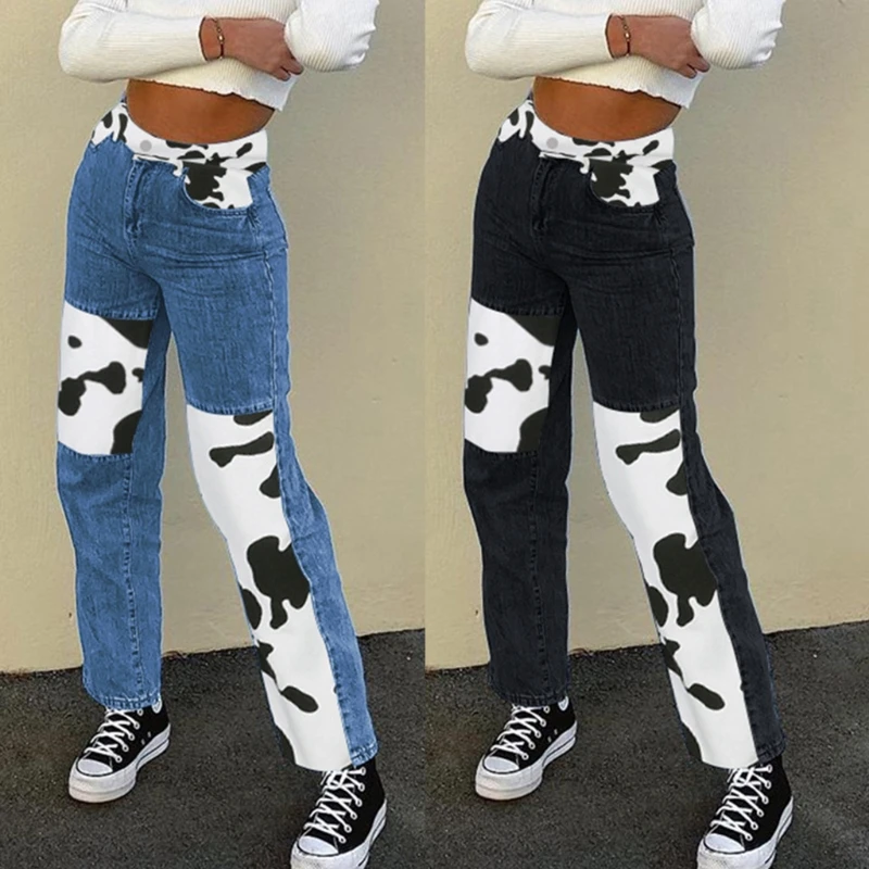 

Women High Waist Hip Hop Loose Jeans Vintage Distressed Ripped Hole Denim Pants Harajuku Punk Straight Leg Hippie Trousers Stree
