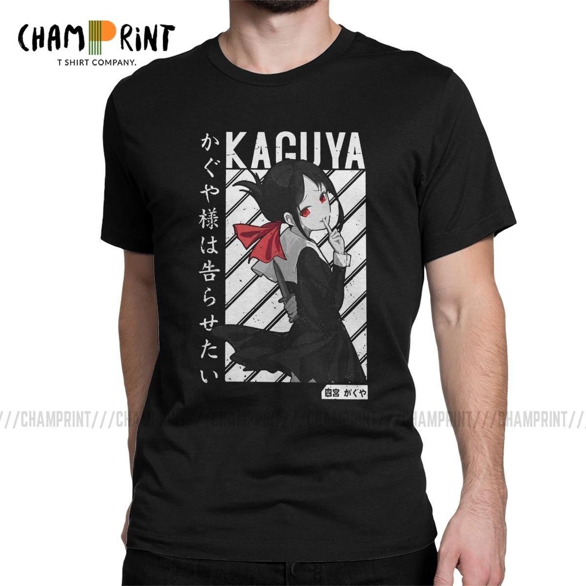 Футболка мужская из 100% хлопка с круглым вырезом и принтом аниме Kaguya-sama Love Is War
