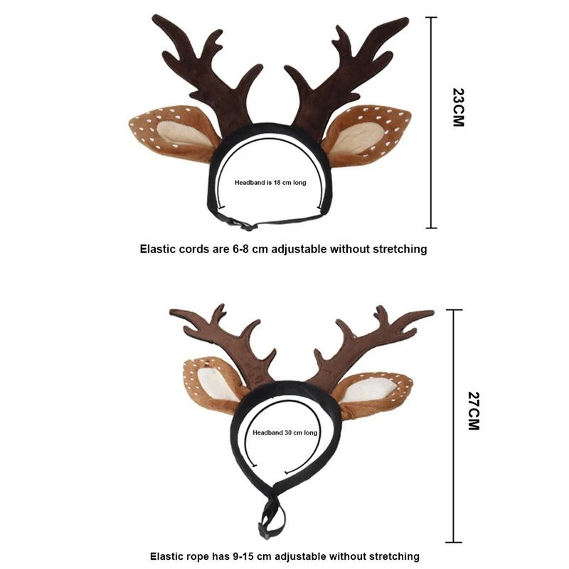 Милый Рождественский обруч для питомцев повязка на голову с рогом оленя