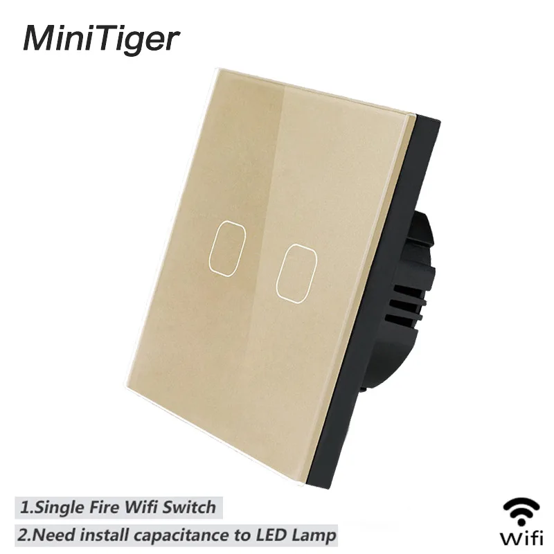 Умный сенсорный выключатель Esooli ЕС/Великобритания Wi Fi 1 клавиша дистанционное