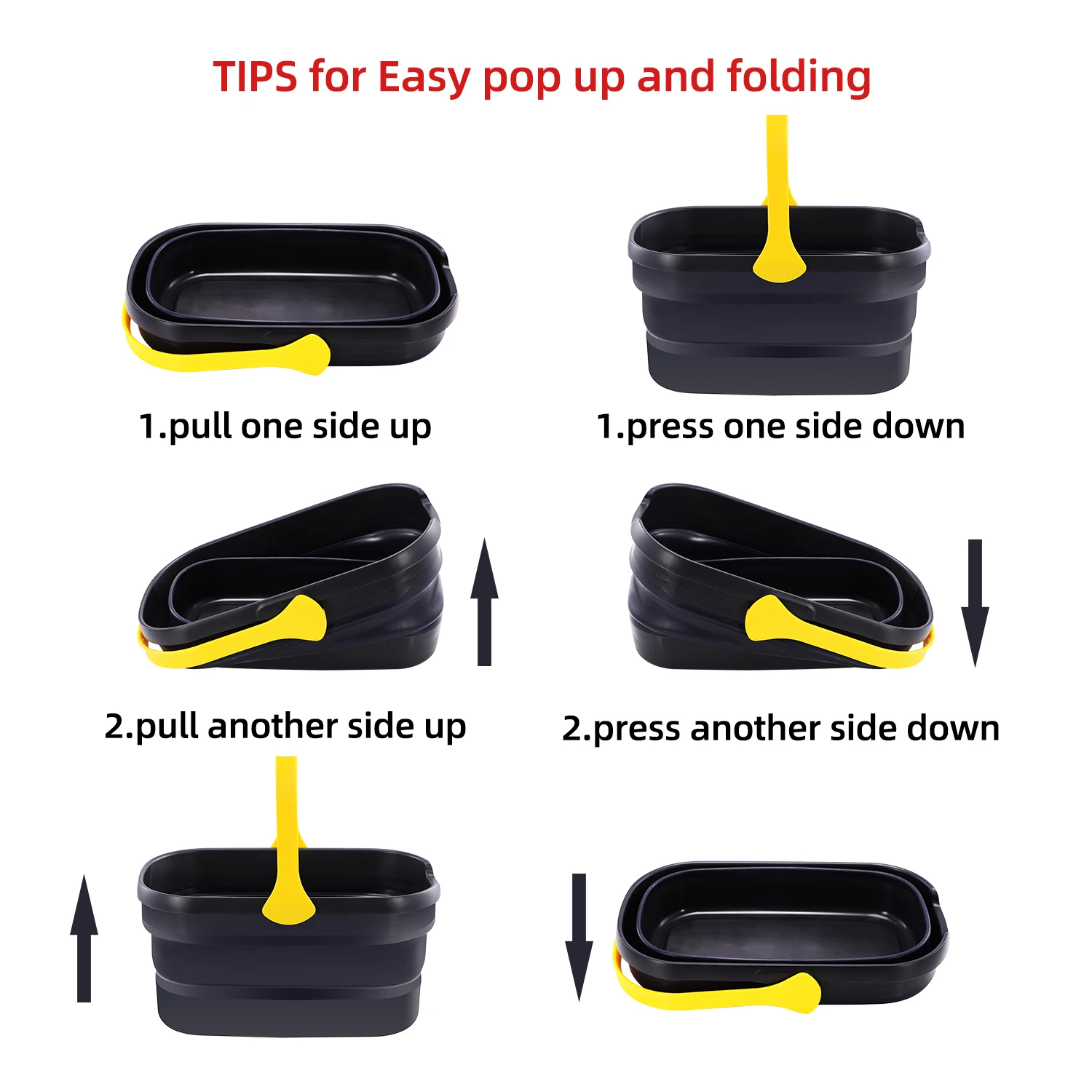

Eyliden Collapsible Sinks with Drain Plug Sturdy Carry Handles for 10L Foldable Ice Buckets for Washing Mop Portable Wash Basin