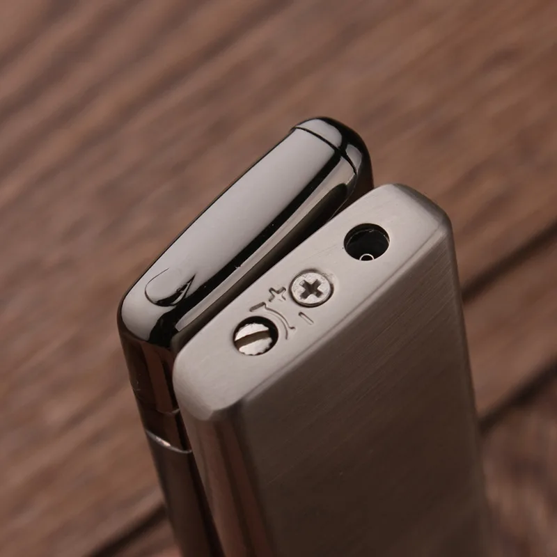 Турбонепродуваемая трубная зажигалка ультратонкая компактная металлическая