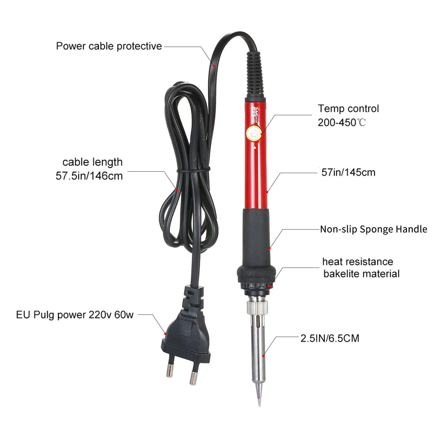 Регулируемый Температура паяльник Комплект 110V 60W пирография деревянная для