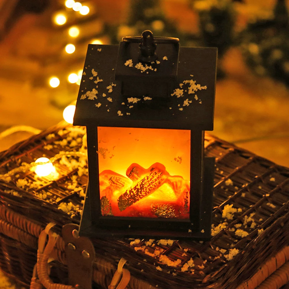 Светодиодный камин лампы-фонарики для гостиной рождественские настольные