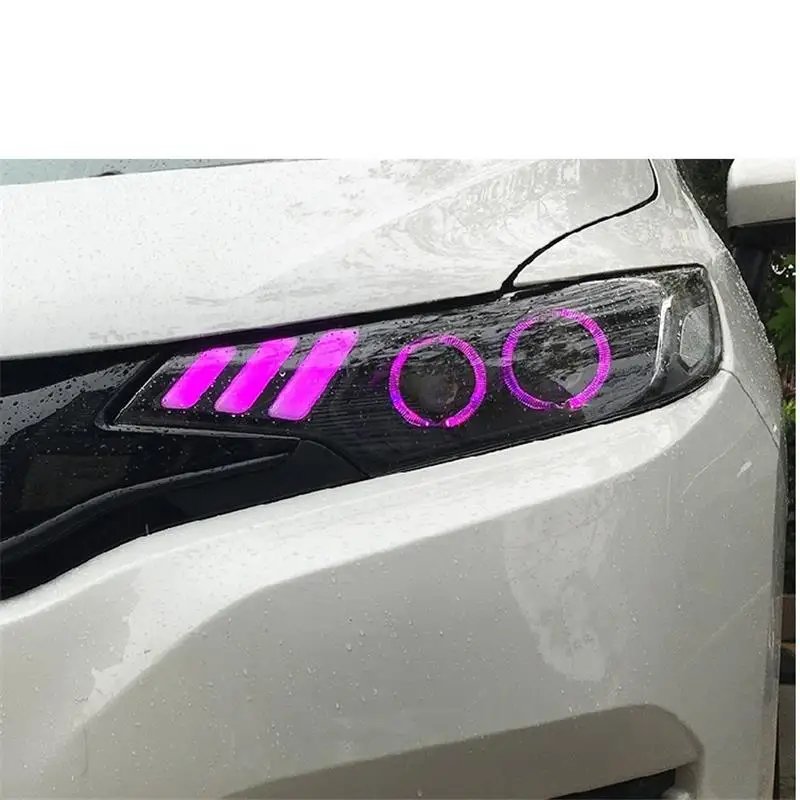 Указатель поворота, Стайлинг, Automovil, Drl, Led Assessoires, дневные ходовые огни, передние противотуманные фары, автомобильные фары в сборе, 18 для Honda Fit