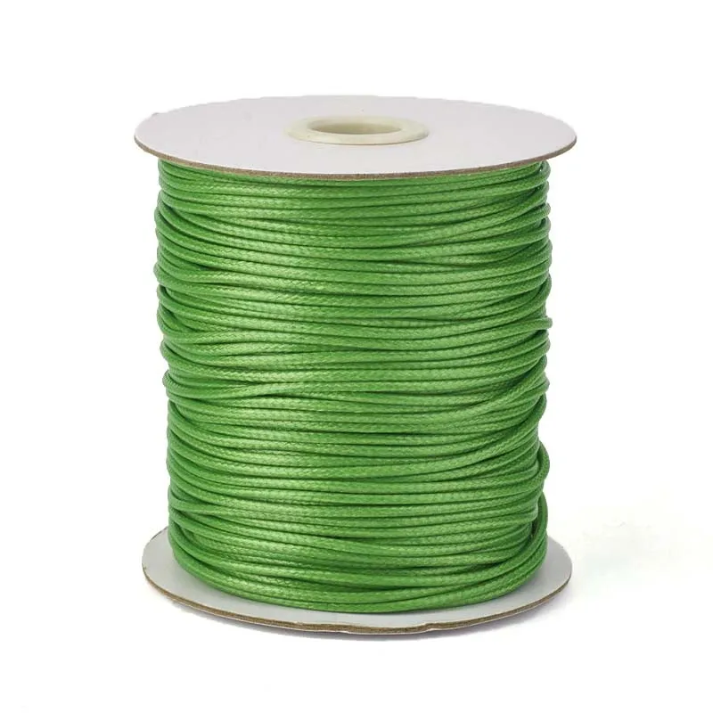 LimeGreen 0,5/1/1,5/2/3 мм окружающую среду корейский вощеный ожерелье из полиэстера браслет шнур для бисероплетения, самодельные Украшения, Аксессуары для изготовления - Цвет: LimeGreen