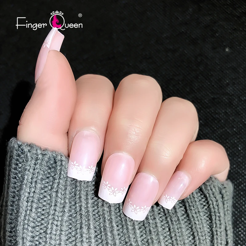 

24pcs Box White Short False Nails Everything For Manicure Fake Nails With Designs Full Crown Form Styling Accessories French