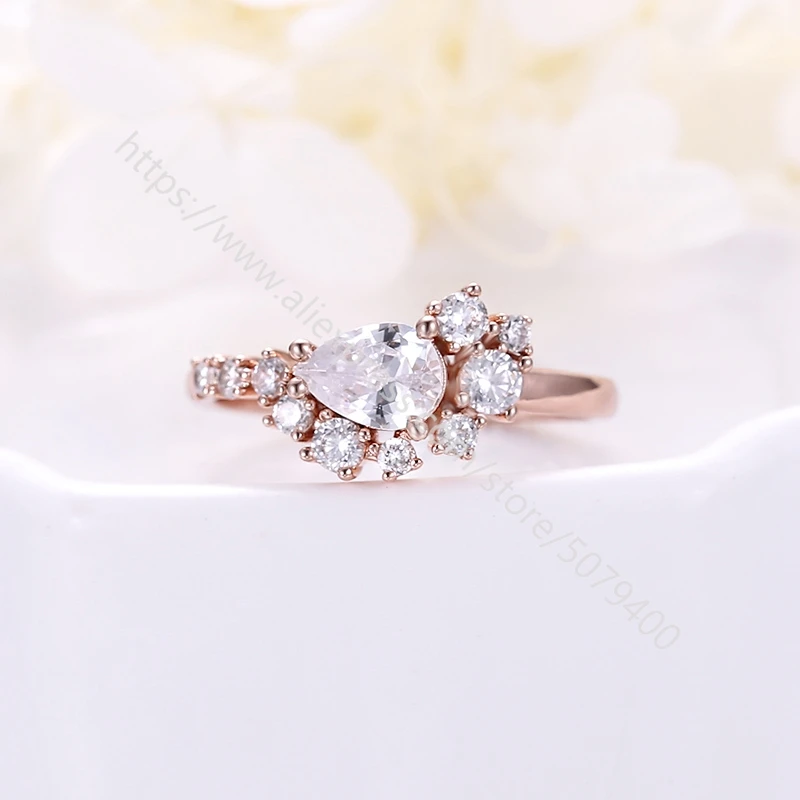 

Cubic zirconia Ring in Rose Gold Minimal Delicate Dainty Zirconia Classic Timeless Design Statement Stacking wedding ring