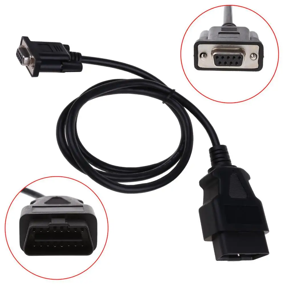 Универсальный OBD2 16Pin к DB9 RS232 Кабель-адаптер автомобильный диагностический