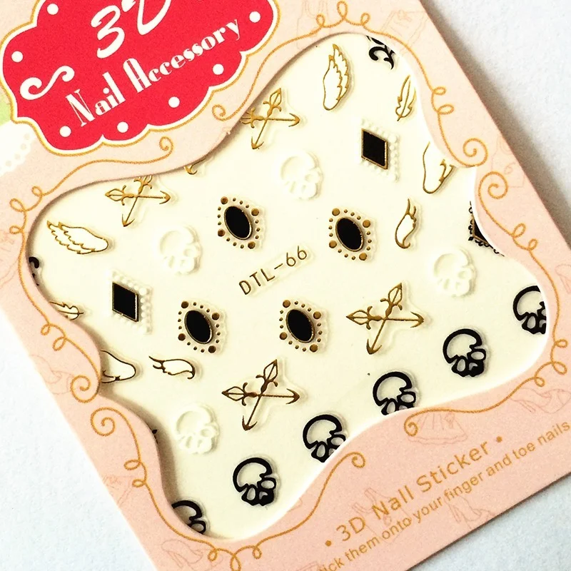 Модные 3D наклейки для ногтей 1 шт. переводная картинка с золотыми перьями