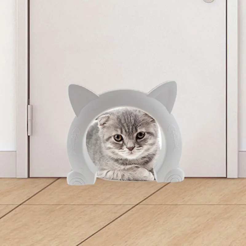 

New Cat Door Dog Hole Access Controllable Toy For Pet Training Dog Cats Kitten ABS Plastic Small Pet Gate Door Kit Cat Dog