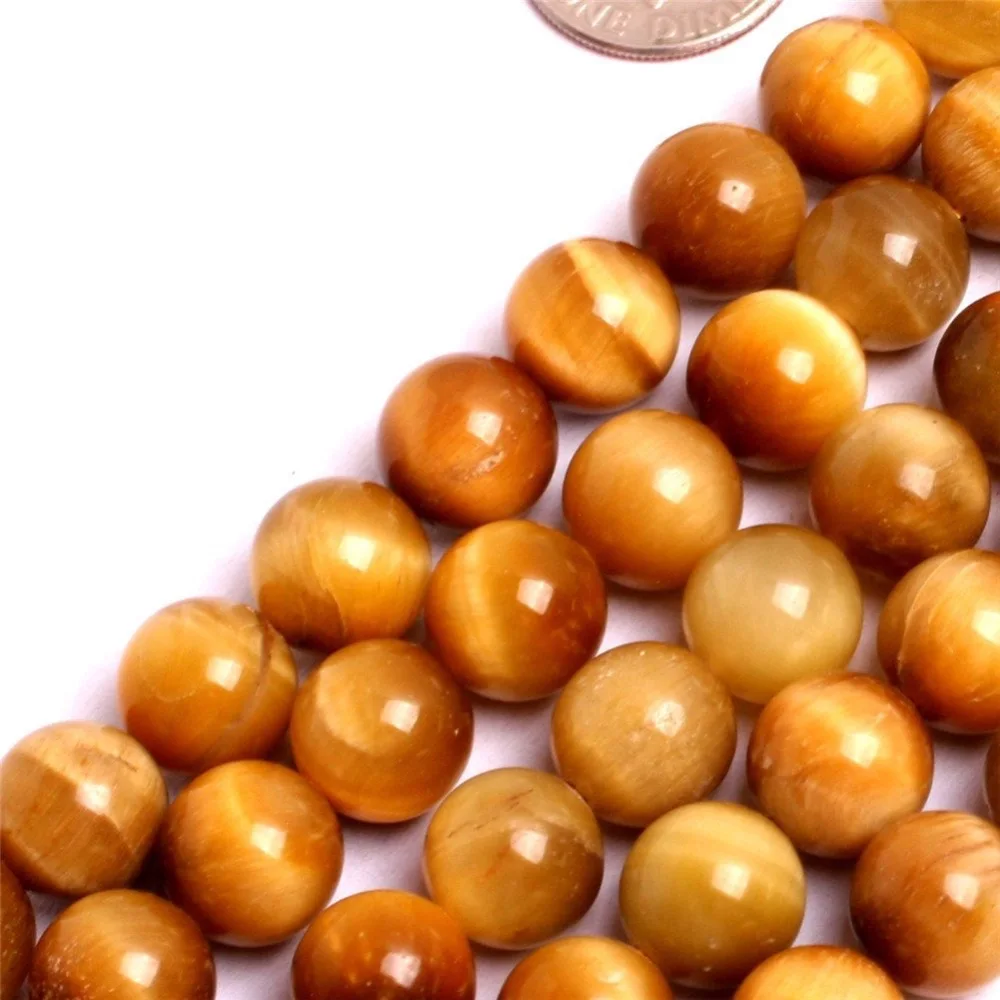 Модные аксессуары сделай сам круглые золотистые тигровый глаз 15 дюймов полная