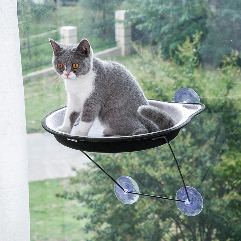 

Cat Hammock Bed Window Mounted Lounger Suction Cups for Small Pet Wall Hanging Kitten Rest Mat Load Bearing 15kg