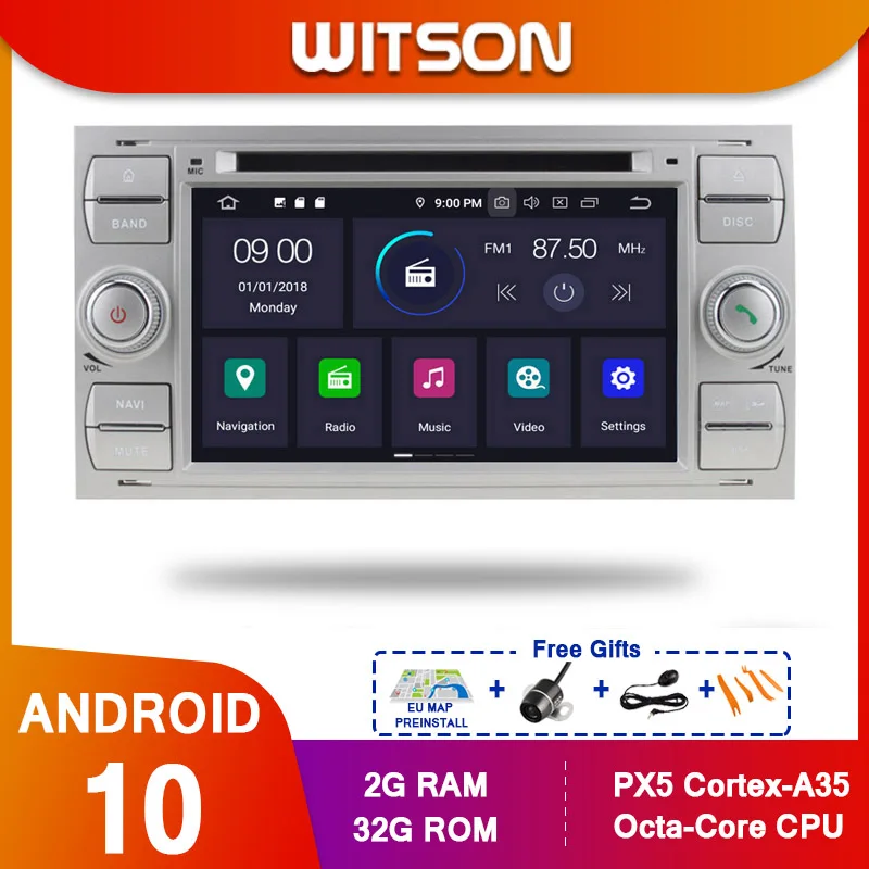 Автомобильный DVD мультимедийный плеер WITSON Android 10 0 для FORD FOCUS 2004-2008 4 Гб ОЗУ 64 ПЗУ IPS