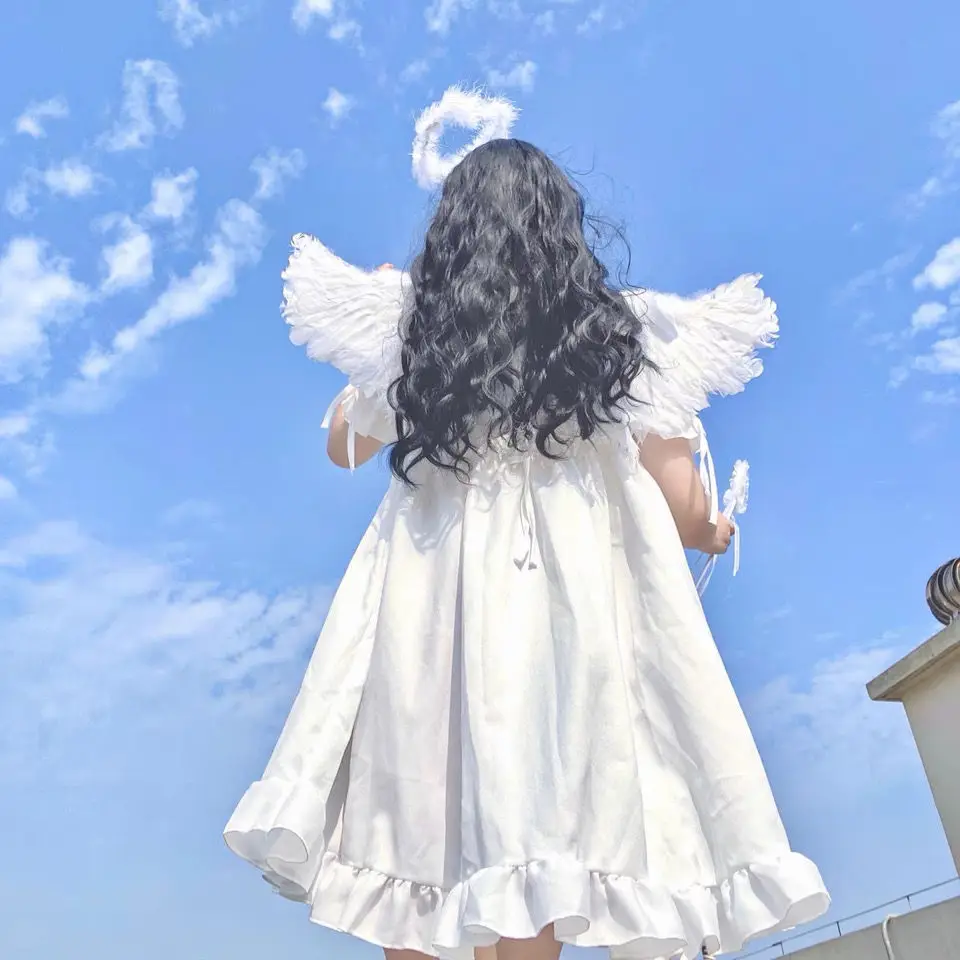 Платье в стиле &quotЛолита&quot сверхмягкое нежное белое светлосветильник легкое для