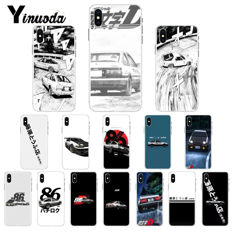 Yinuoda начальный D AE86 Coque Shell чехол для телефона iPhone 6S 7 7plus 8 8Plus X Xs MAX 5 5S XR 11 Pro