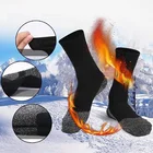 Термостат теплые носки 1 пара, зимние мягкие эластичные плотные носки против скольжения, тапочки для альпинизма, лыж, черные носки для сна на полу