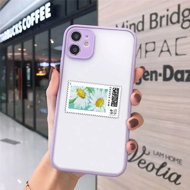 

stamp Phone Cases Matte Transparent for iPhone 7 8 11 12 s mini pro X XS XR MAX Plus cover funda