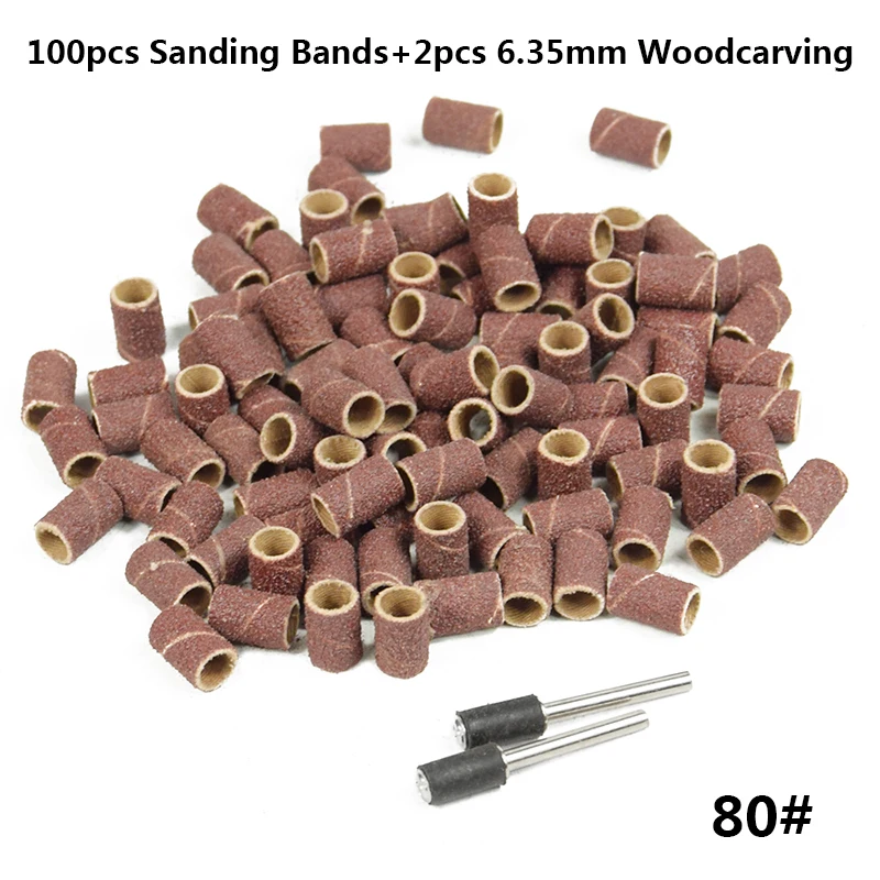 100pcs 80# шлифовальные ленты Dremel с 1/" хвостовиком шлифовальная лента оправка абразивные инструменты для Dremel электрическая дрель Электроинструмент шлифовальный барабан - Цвет: 100pcs