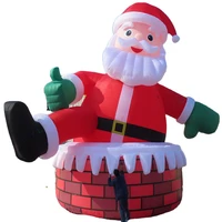 2026ft giant inflatable santa claus in chimney for christmas decoration outdoor promotional advertising