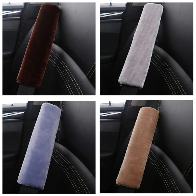 

2pcs Car Seatbelt Cover Sheepskin Seat Belt Pillow Pad Seat belt Safety Strap