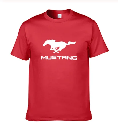 2020NEW Men's T-Shirt for Mustang Car Logo Printed high quality Cotton Fashion Casual Solid color Short sleeve Crew neck T-Shirt images - 6