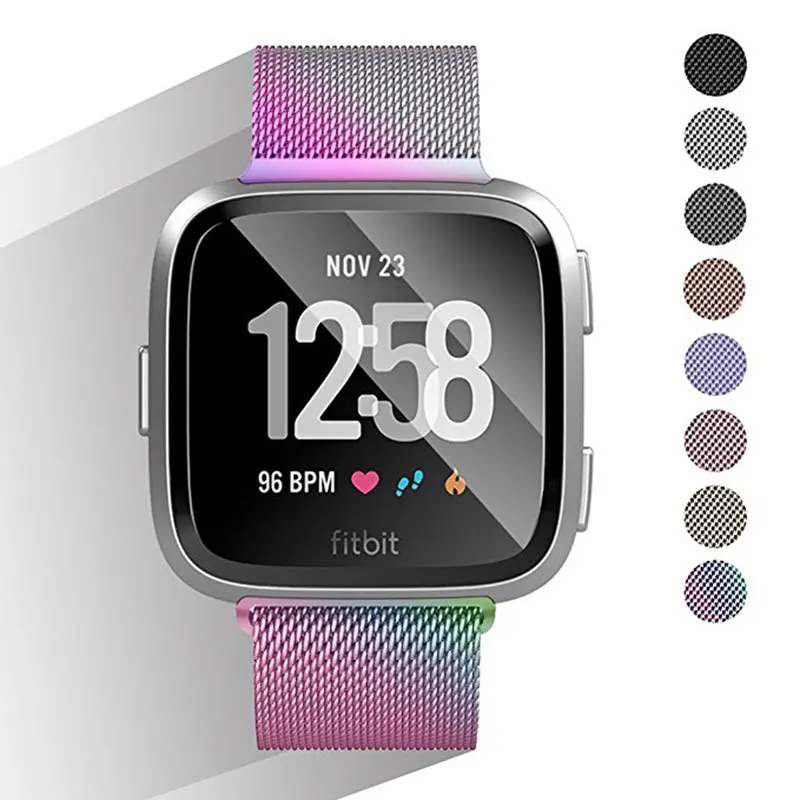 

Магнитный металлический ремешок для Fitbit Versa 2, износостойкий сменный Браслет из нержавеющей стали, ремешок для браслета «Миланская петля»